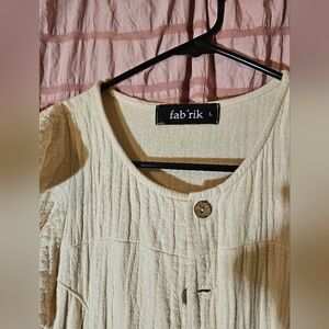 Fab'rik Cream Button-Up Women's Top